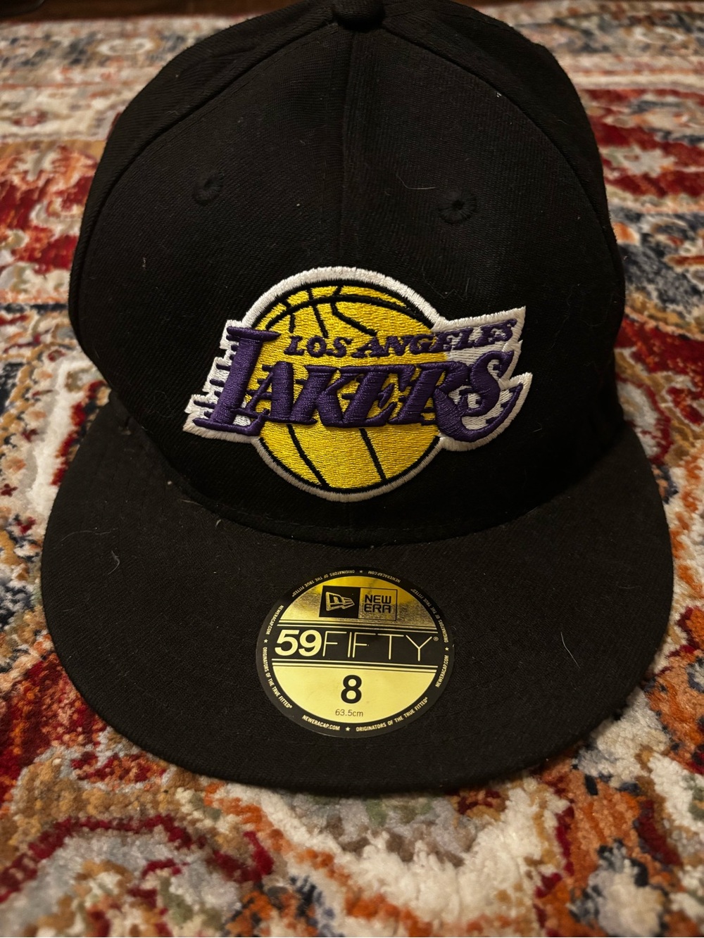 New Era Los Angeles Lakers Black Fitted 59FIFTY Cap - Size 8
